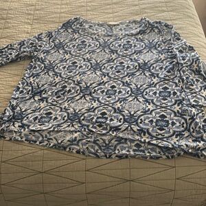 3/4 length print tee shirt